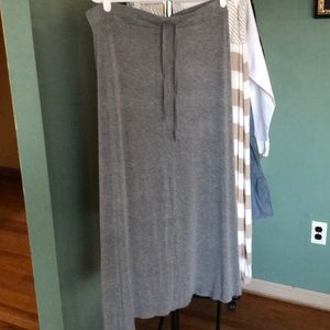 Ankle length grey cotton jersey skirt from NY&Co